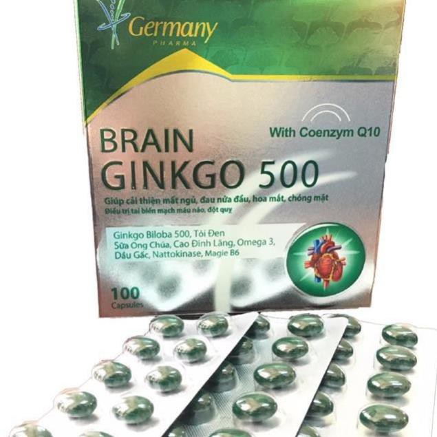 CHÍNH HÃNG BRAIN Ginkgo 500-Giúp hoạt huyết, tăng cường lưu thông máu