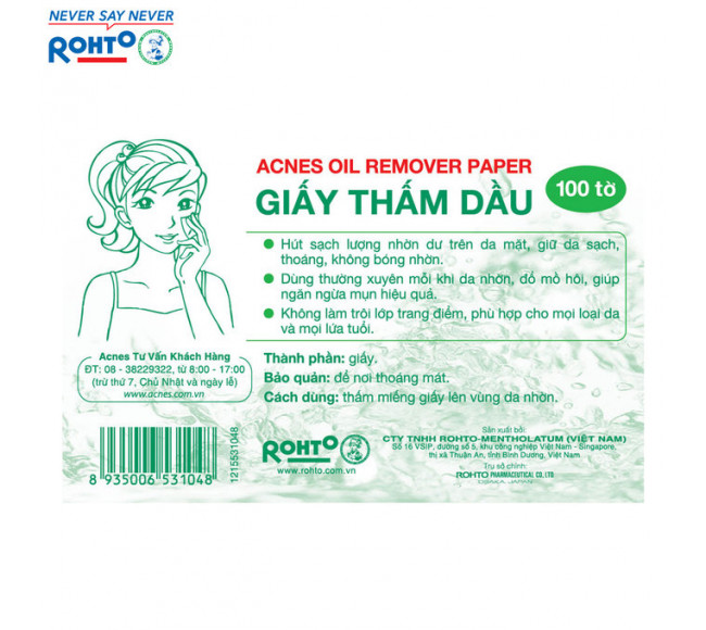 Giấy Thấm Dầu Acnes Oil Remover Paper (100 tờ)