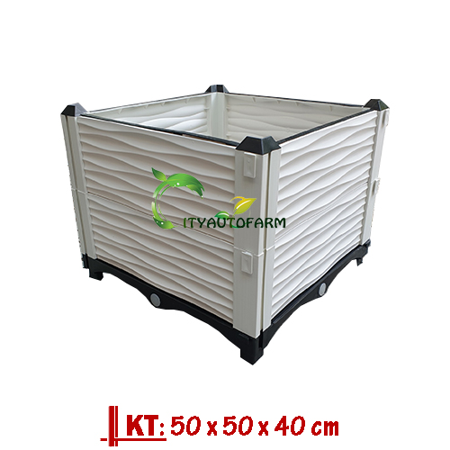 Chậu nhựa lắp ghép thông minh [KT50x50x40cm], Chậu nhựa trồng cây, Chậu nhựa trồng rau, Chậu nhựa trồng hoa, chậu nhựa kích thước lớn, dễ dàng lắp đặt, thay đổi kích thước phù hợp. - Hàng Việt Nam chất lượng cao.