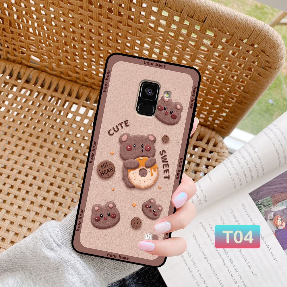 Ốp lưng samsung j6/ a8 plus/a8+/ a8 2018 in hình gấu nâu cute, dễ thương viền dẻo giá rẻ