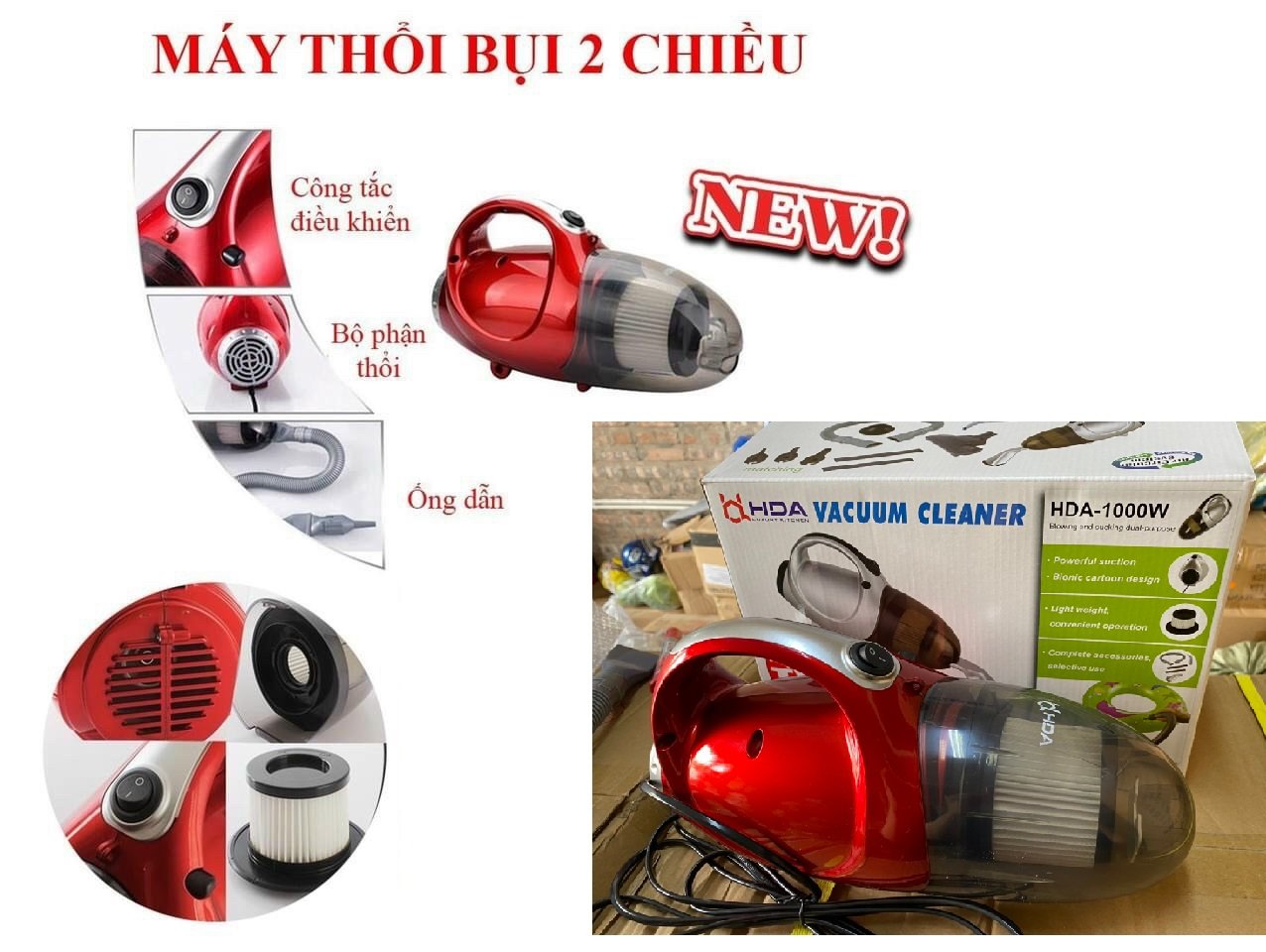 MÁY HÚT BỤI MINI CẦM TAY 2 CHIỀU VACUUM