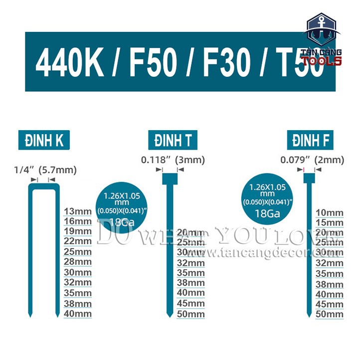 Máy Bắn Đinh Dùng Hơi Fujiwara AF50 ( Nhiều Tính Năng )