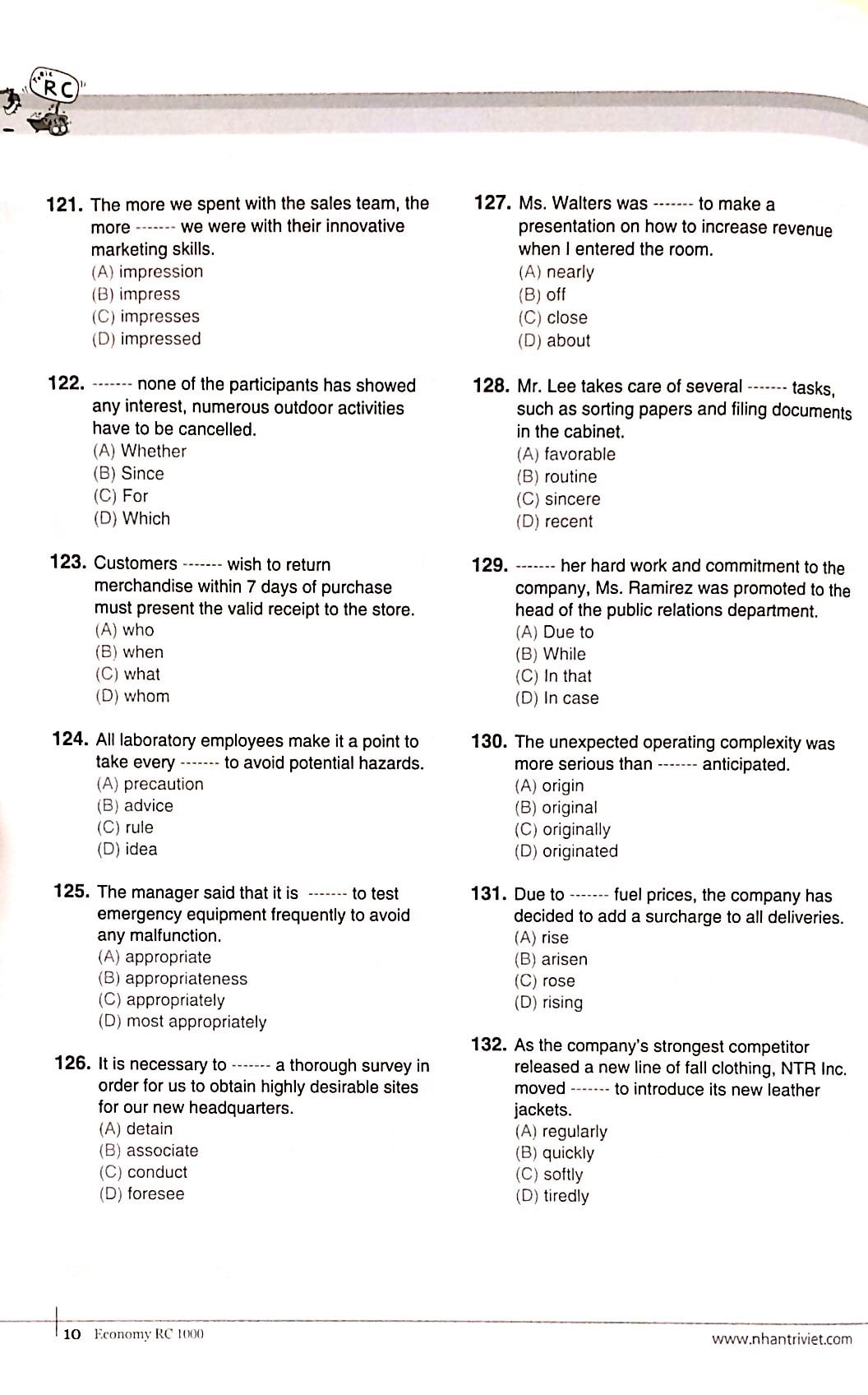 Fahasa - Economy TOEIC RC1000 Volume 1