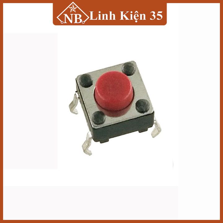 Nút nhấn 4 chân 6x6x5mm (đỏ -1 Con)