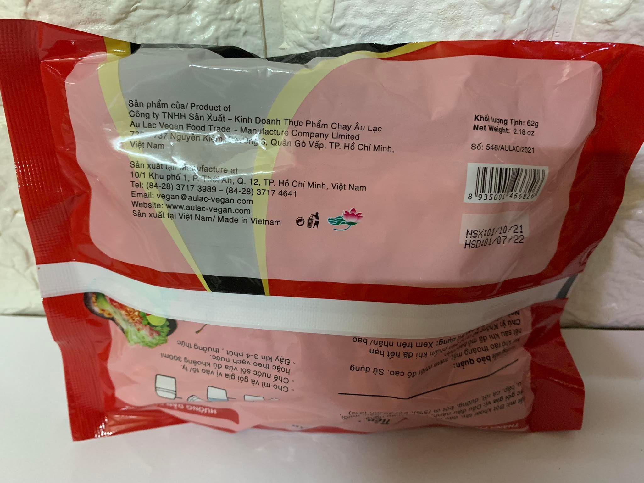 Mì Chay Ăn Liền Lẩu Thái - Gói 62g