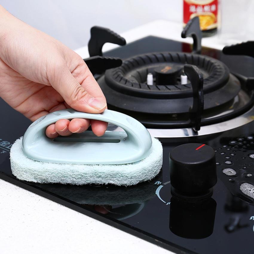 Bàn chải chà cọ bồn tắm, chậu rửa đa năng có tay cầm