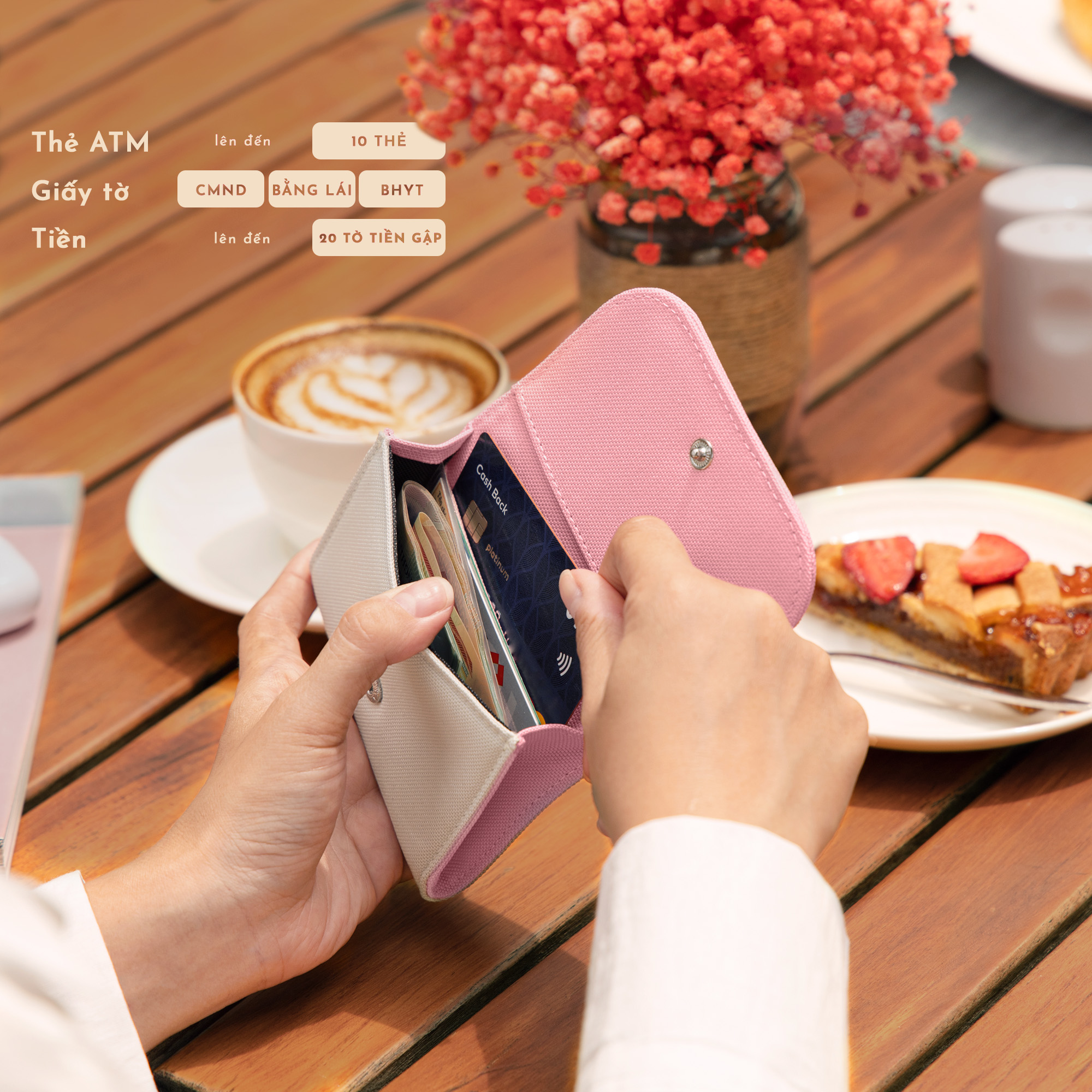 Ví Vải Nắp Gập Màu Phối Reckless Claire Wallet Polyester Kháng Nước