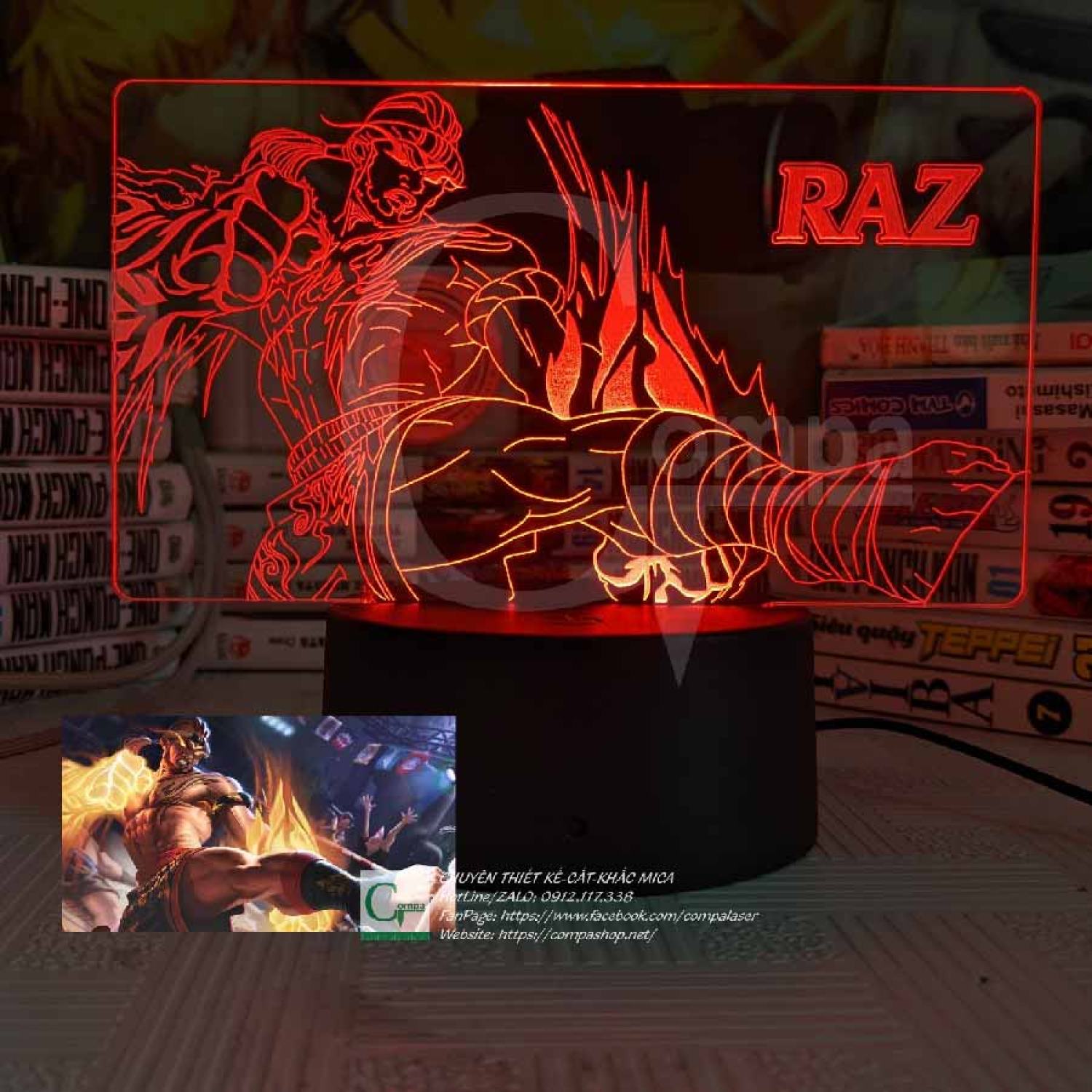 [ẢNH SHOP TỰ CHỤP] Đèn Ngủ Liên Quân Mobile Raz Chiến thần Muay Thái Type 01 GLQM0601 16 MÀU TUỲ CHỈNH