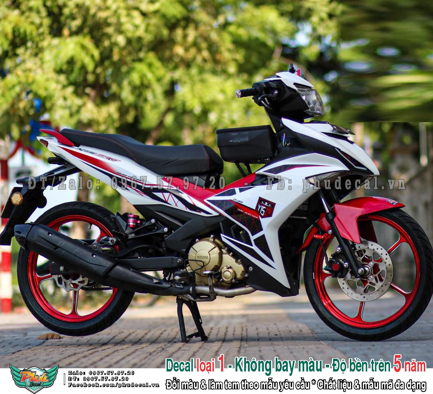 Tem rời Exciter 150 Trắng đỏ đen 2021 (b)