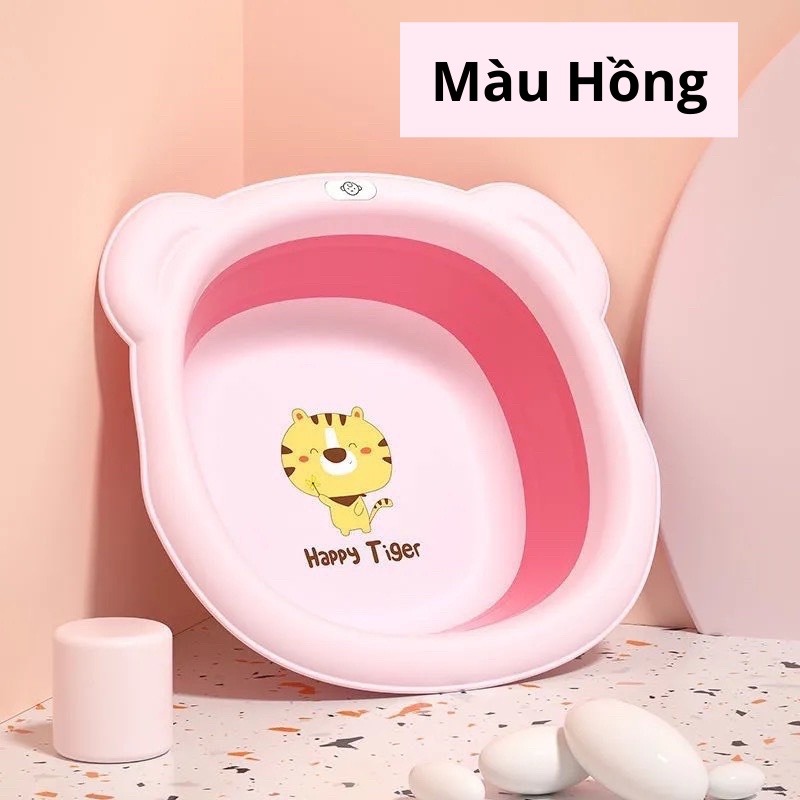 Thau chậu rửa mặt gấp gọn Happy Tiger cho bé