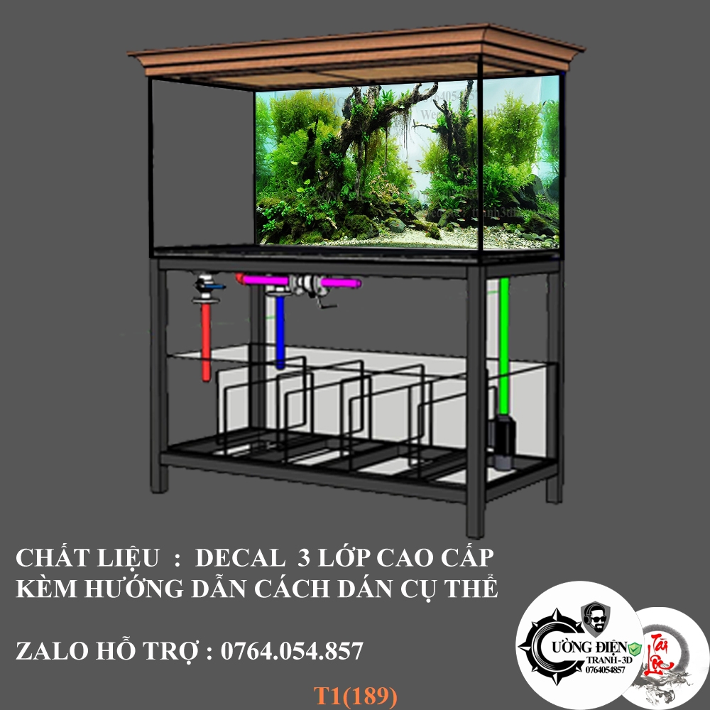 [Tặng Đồ Dán+Sticker] Tranh 3D dán bể cá cảnh hồ thuỷ sinh