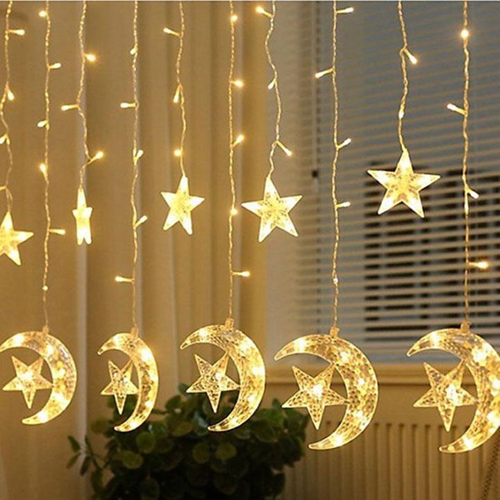 Đèn Led Trang Trí  Vàng Ấm 12 Trăng Sao