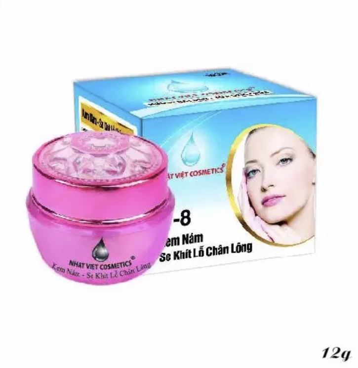 Kem Nhật Việt V8 Kem Se Khít Lỗ Chân Lông sạch Nám Ngọc Trai Đen Sữa Ong Chúa (12g)