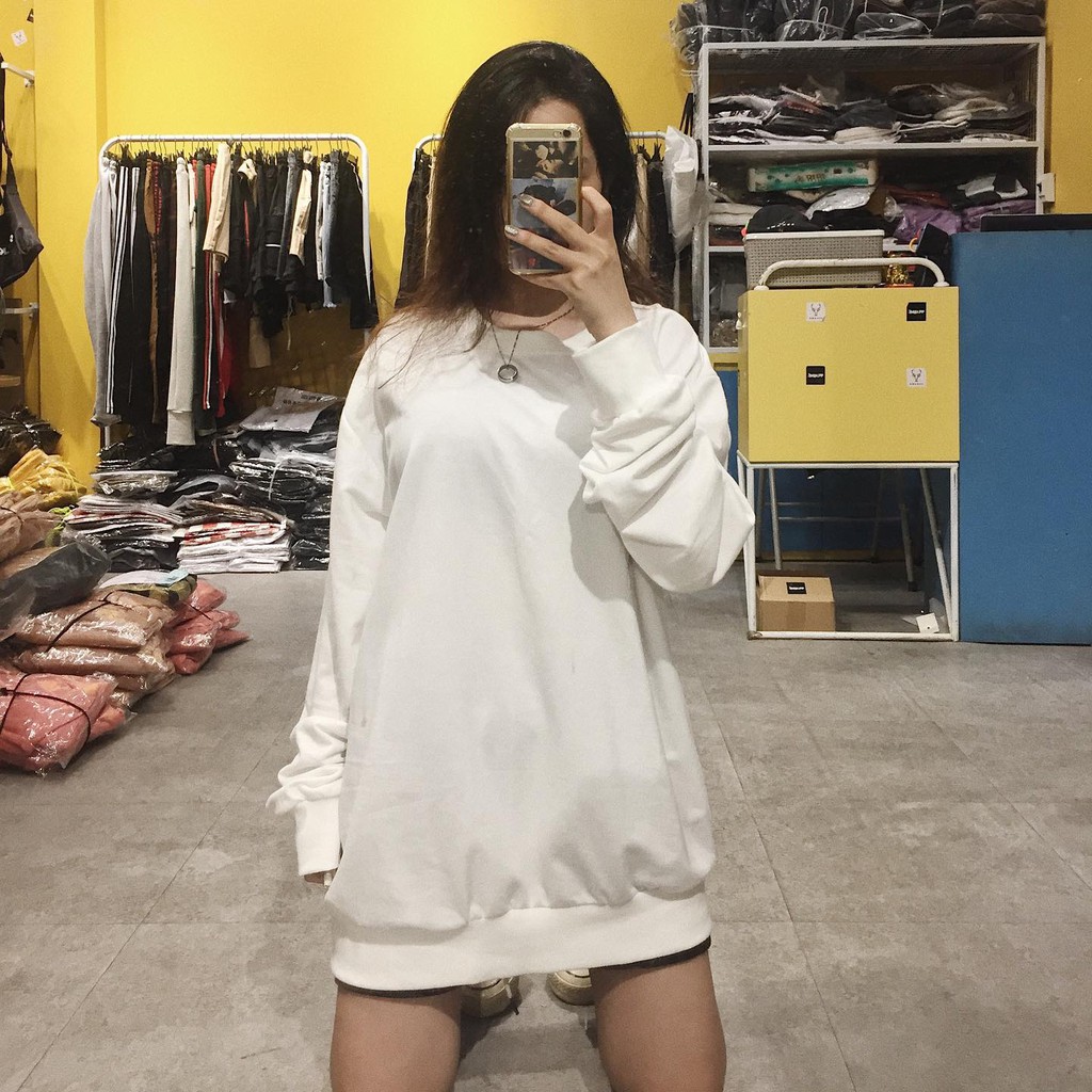 Áo Sweater Trơn Basic Nam Nữ form Unixex