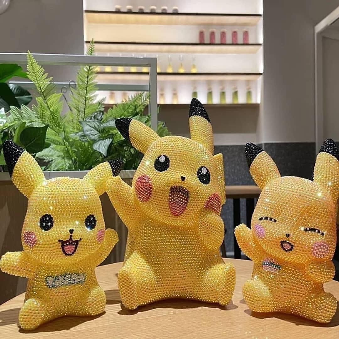 gấu đính đá hello kitty, thỏ, pokemon