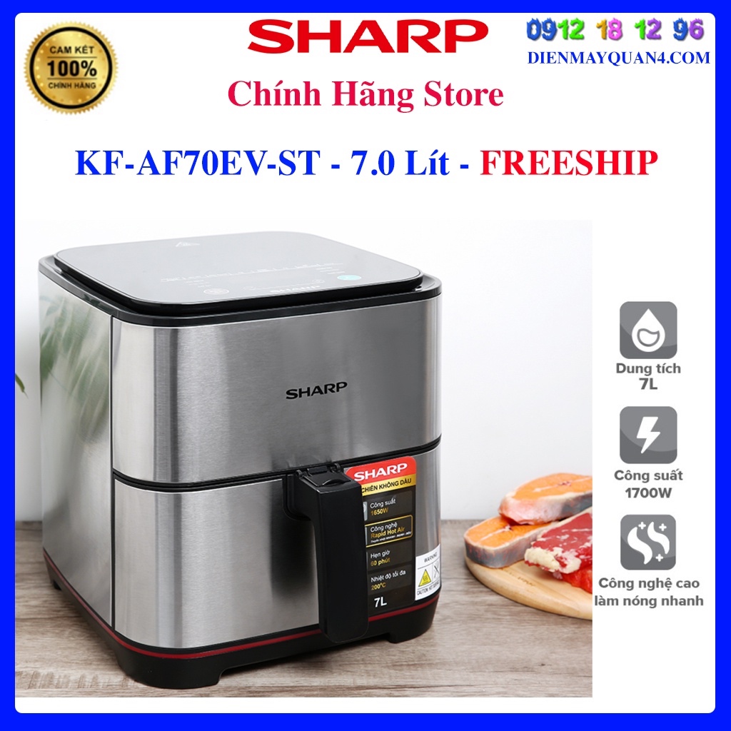 [Sharp AF70EV] Nồi chiên không dầu Sharp KF-AF70EV-ST 7 lít