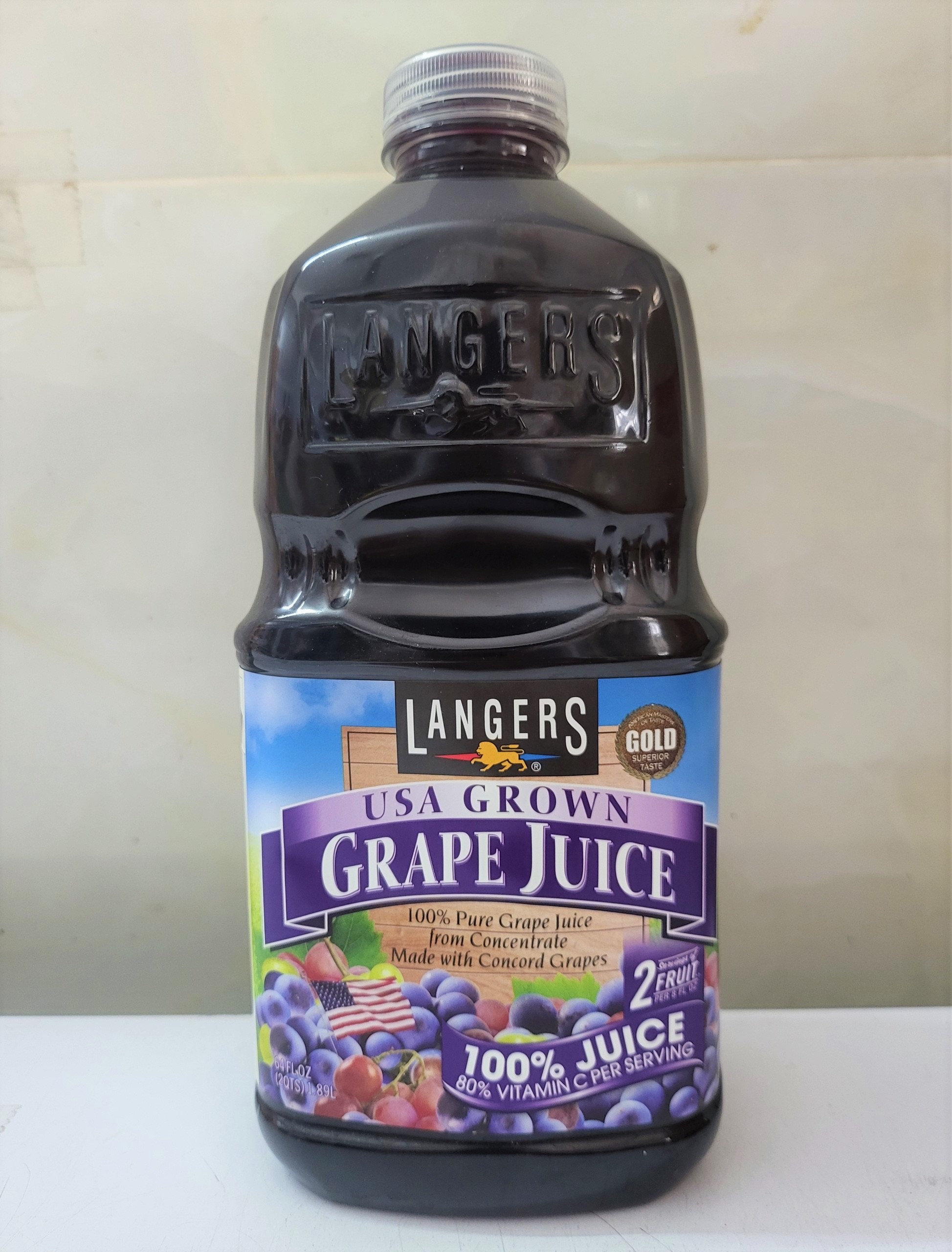 [CHAI LỚN 1.89 Lít] NƯỚC ÉP NHO NGUYÊN CHẤT [USA] LANGERS Pure Grape Juice