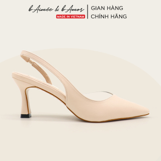 Giày cao gót bít mũi nữ 7p mũi nhọn gót nhọn dáng sandal slingback thời trang công sở đẹp bAimée & bAmor thumbnail