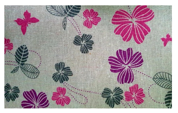 [HCM]Vải bố (vải lanh) mẫu hoa bướm tím hồng