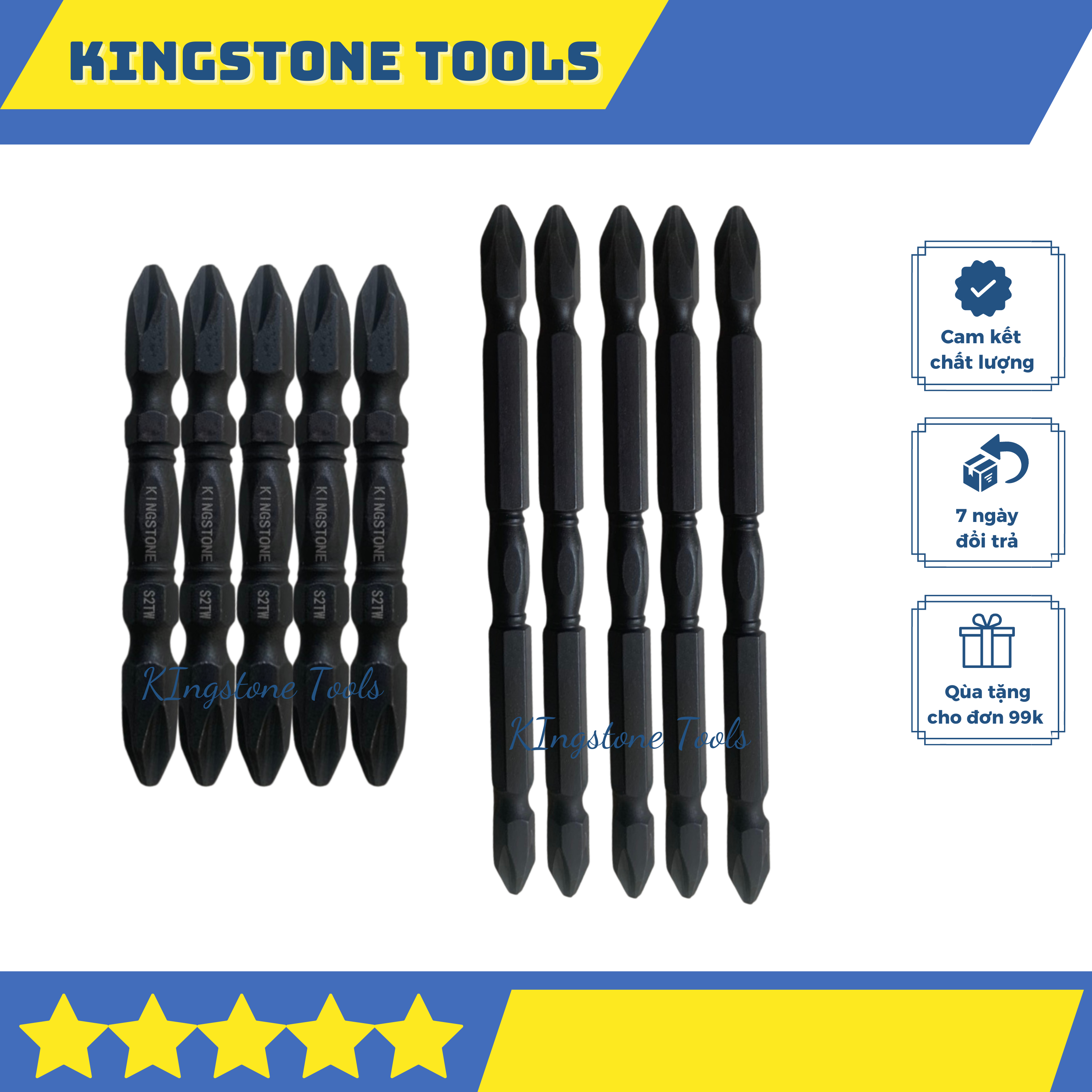 Đầu bắn vít vít 3 ke 2 đầu Kingstone 65mm 100mm