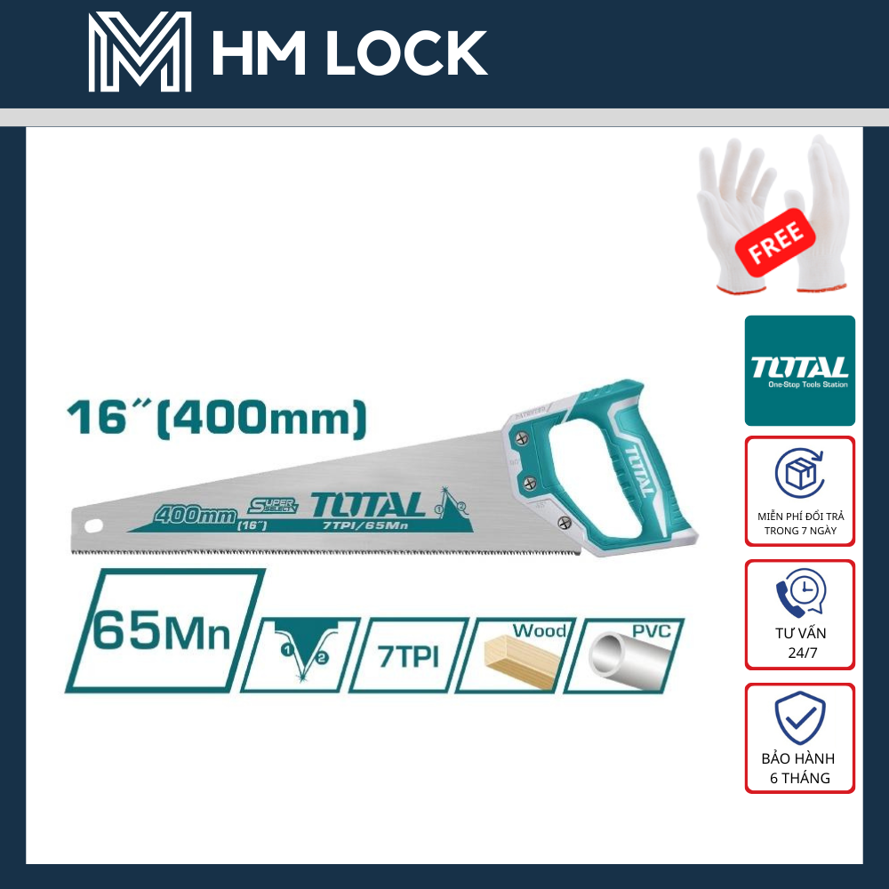 Cưa tay lá liễu 400mm total - hàng chính hãng - tht55400 - hm lock