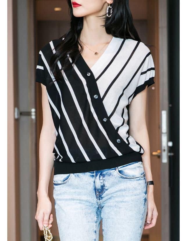 &Aacute;o len cổ V ch&eacute;o