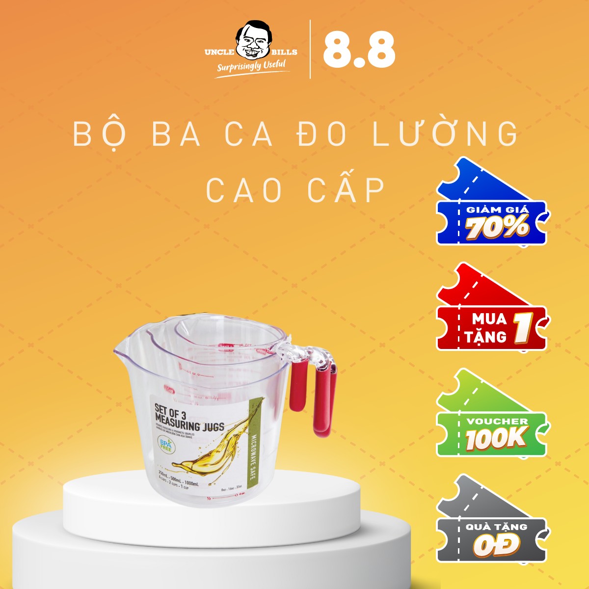Bộ ba ca đo lường cao cấp ubl kc0457