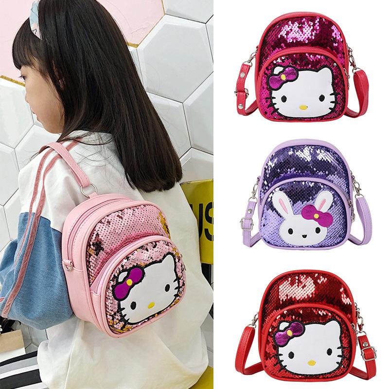 Balo trẻ em hình thỏ thiết kế sequin lung linh phù hợp cho bé 3-5 tuổi mang đi học, đi du lịch…