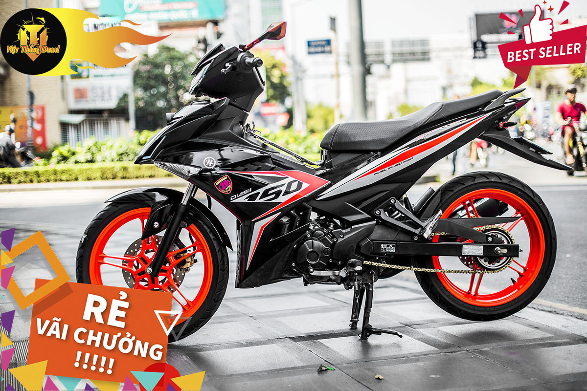 Tem Trùm Exciter 150  Đẹp Độ Chế Decal ( Đen Bóng)