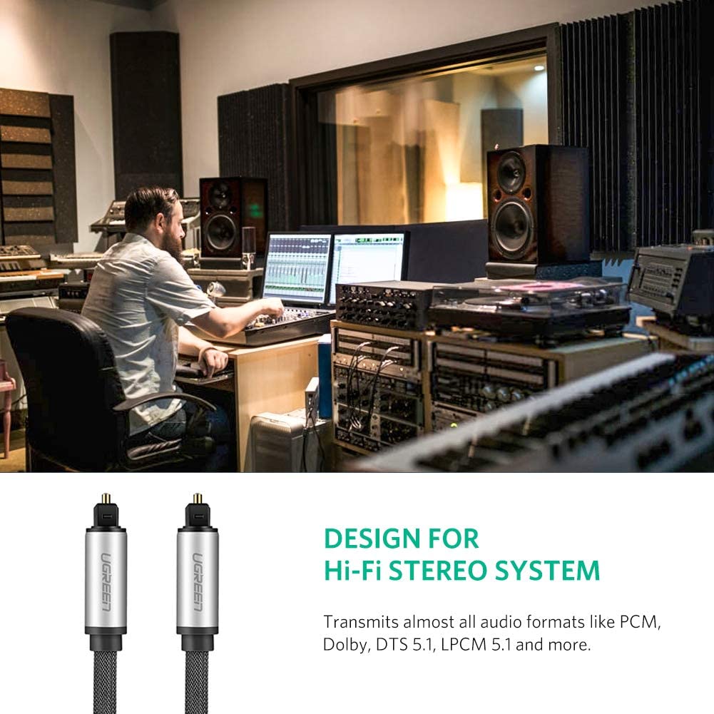 Cáp audio quang (Toslink, Optical) 1M Ugreen 10539 vỏ nhôm