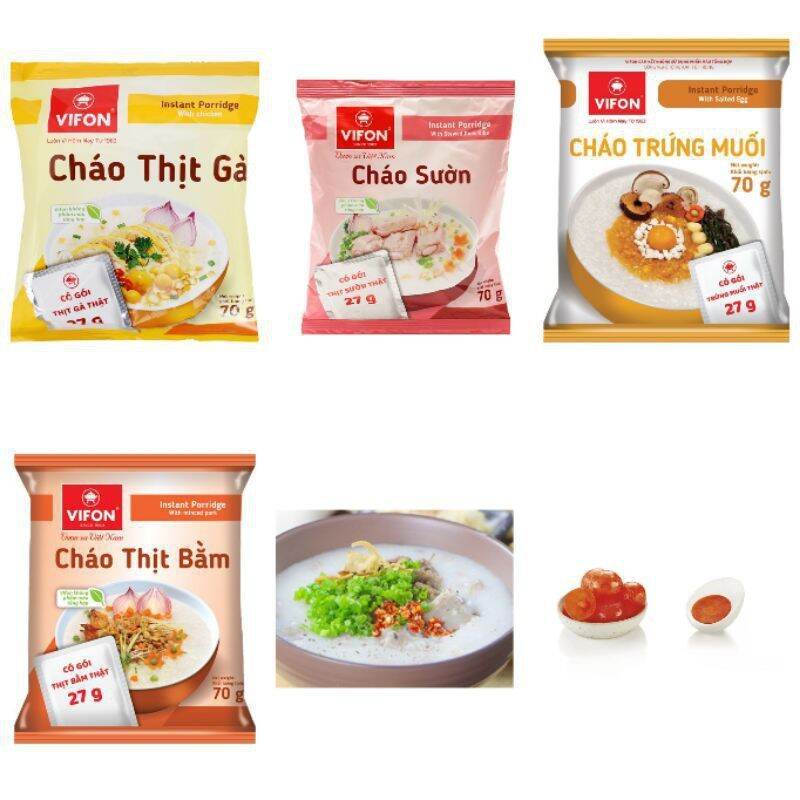 10 gói Cháo Vifon có túi thịt thật gói 70g
