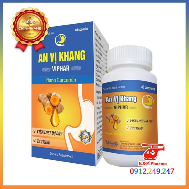 An Vị Khang Viphar - Giảm viêm loét dạ dày, viêm thực quản, đầy bụng ợ hơi