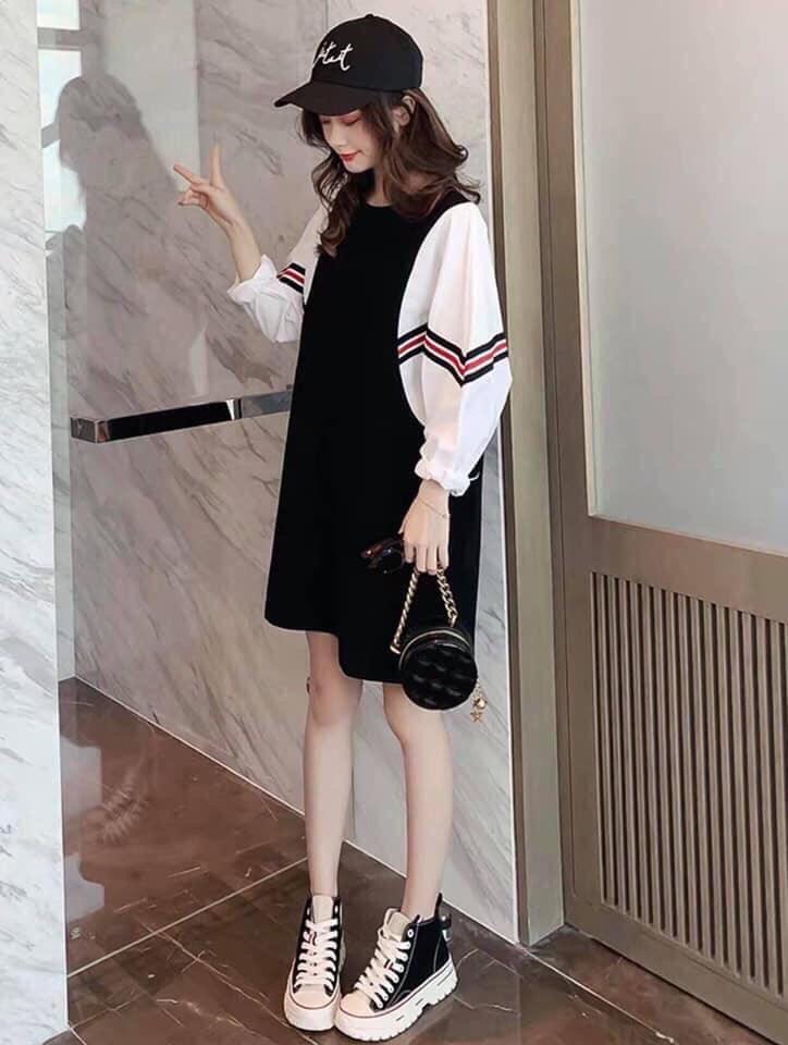 [HCM]ĐẦM SUÔNG TAY PHỐI MÀU PHONG CÁCH CÁ TÍNH  SIÊU DỄ THƯƠNG VPHG70