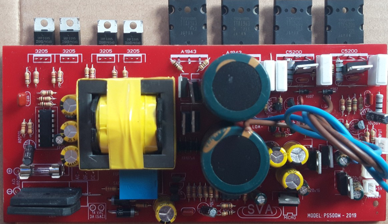 MẠCH CÔNG SUẤT LOA KÉO PS500 (4 FET 4 SÒ) - 1 MẠCH