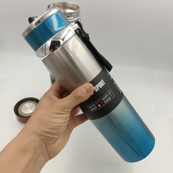 Bình giữ nhiệt inox1000ml cao cấp có dây xách