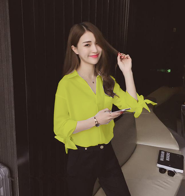 Áo sơ mi cột nơ tay lỡ❣️[Giá gốc tận xưởng]