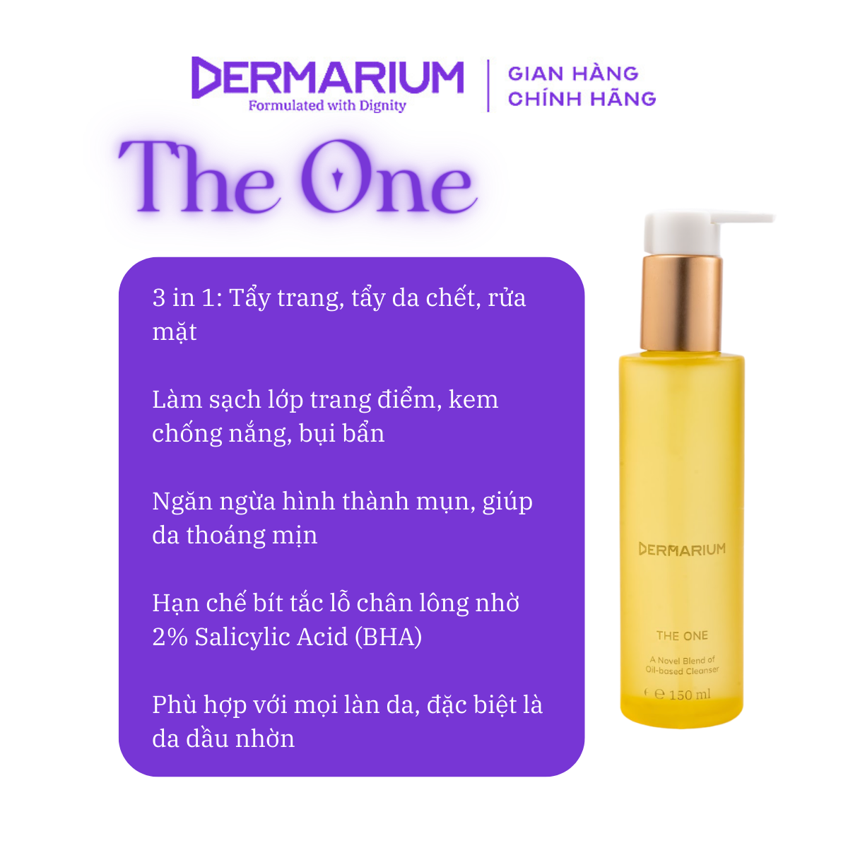 Dermarium The One - Dầu tẩy trang 2% SA