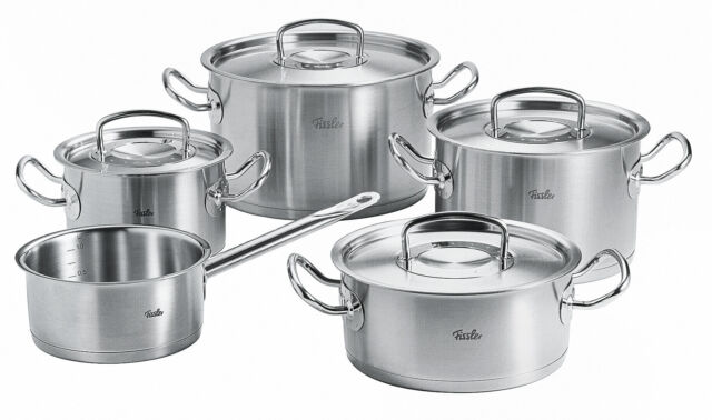 [Trả góp 0%] (Hàng Đức) Bộ nồi FISSLER ORIGINAL PROFI (nắp vung thép đáy 5 lớp)