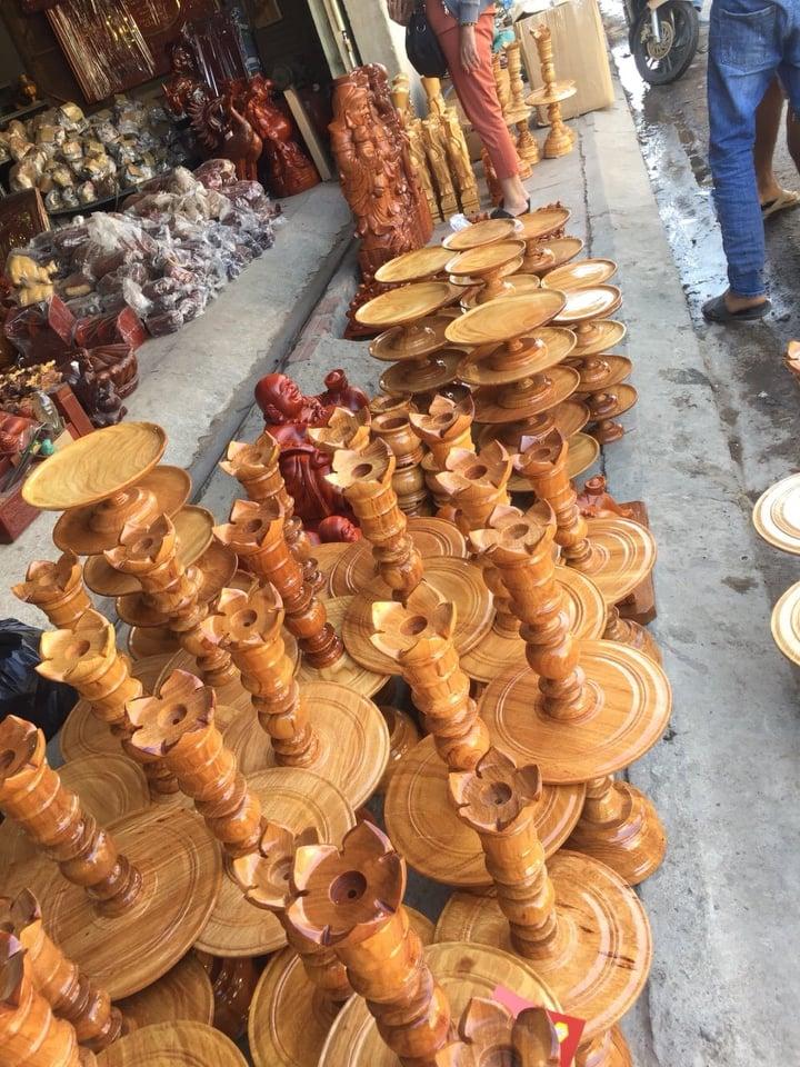 CẶP CHÂN ĐÈN GỖ GÕ  – CHÂN ĐÈN THỜ