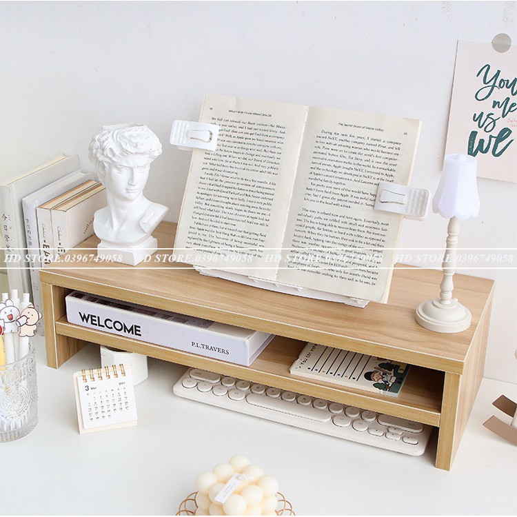KỆ ĐỂ SÁCH - KỆ MÁY TÍNH - DECOR ⌨ LẮP GHÉP - 2 TẦNG