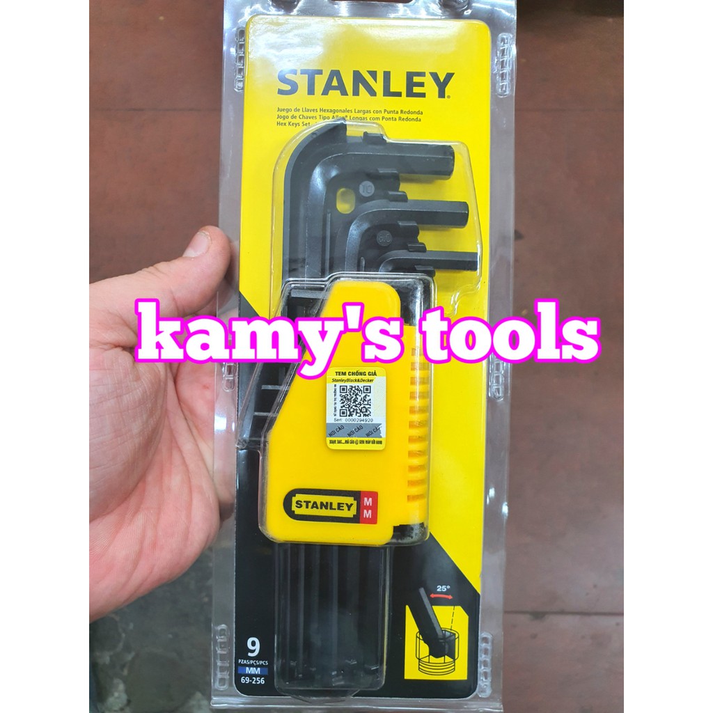 Bộ lục giác stanley 9 cây đầu bi 69-256 1.5-10mm