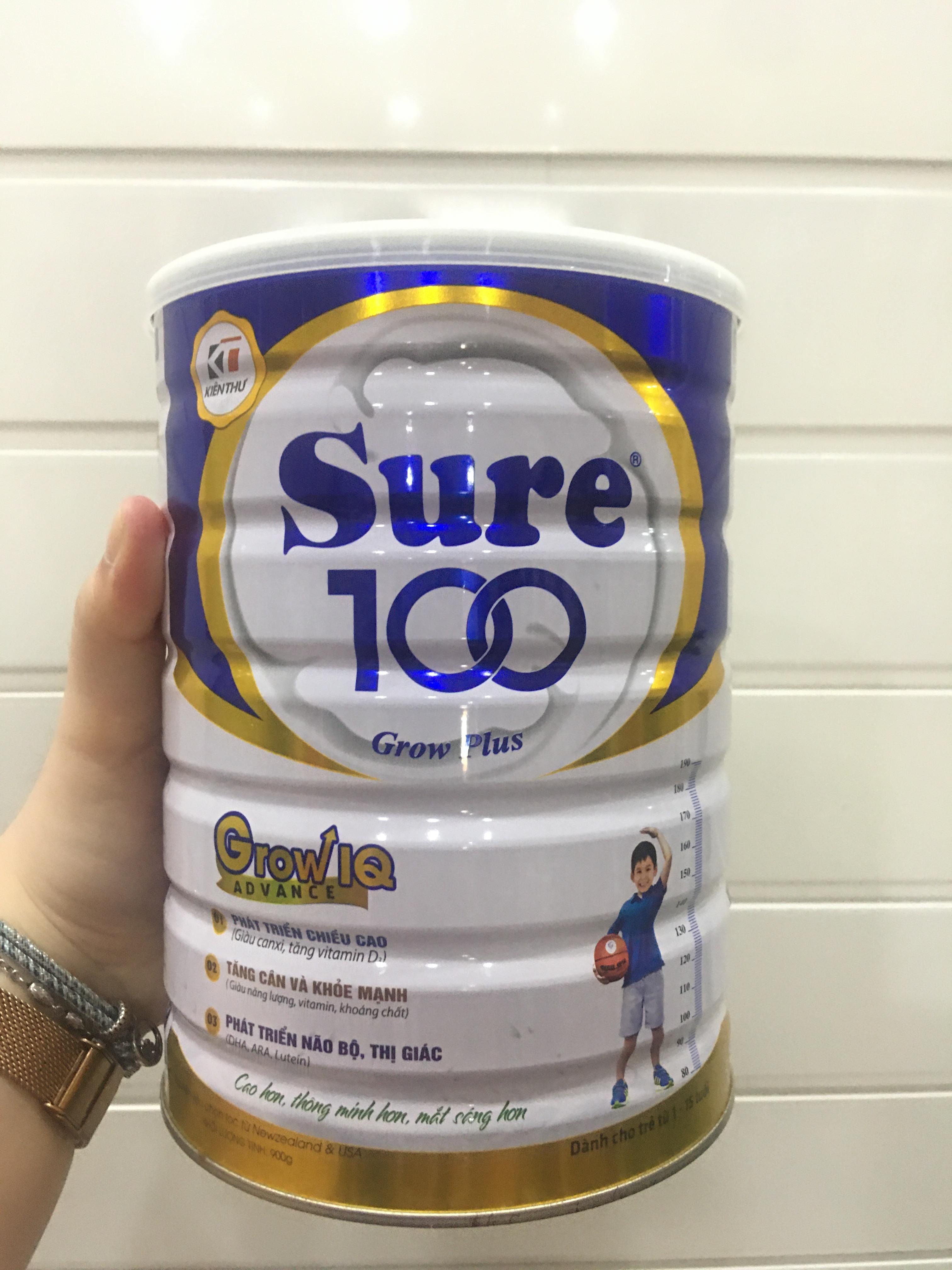 [HCM]Sữa Sure 100 Grow IQ Plus 900g