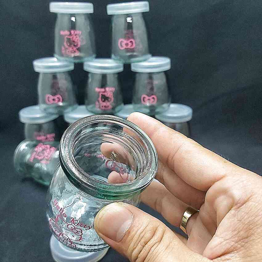 Hũ Thủy Tinh Đựng Sữa Chua 100ML (combo 12 cái) trụ tròn in logo - nắp nhựa – Hủ Yaourt Thủy Tinh - Lọ Đựng Sữa Chua - Hũ Thủy Tinh 100ML