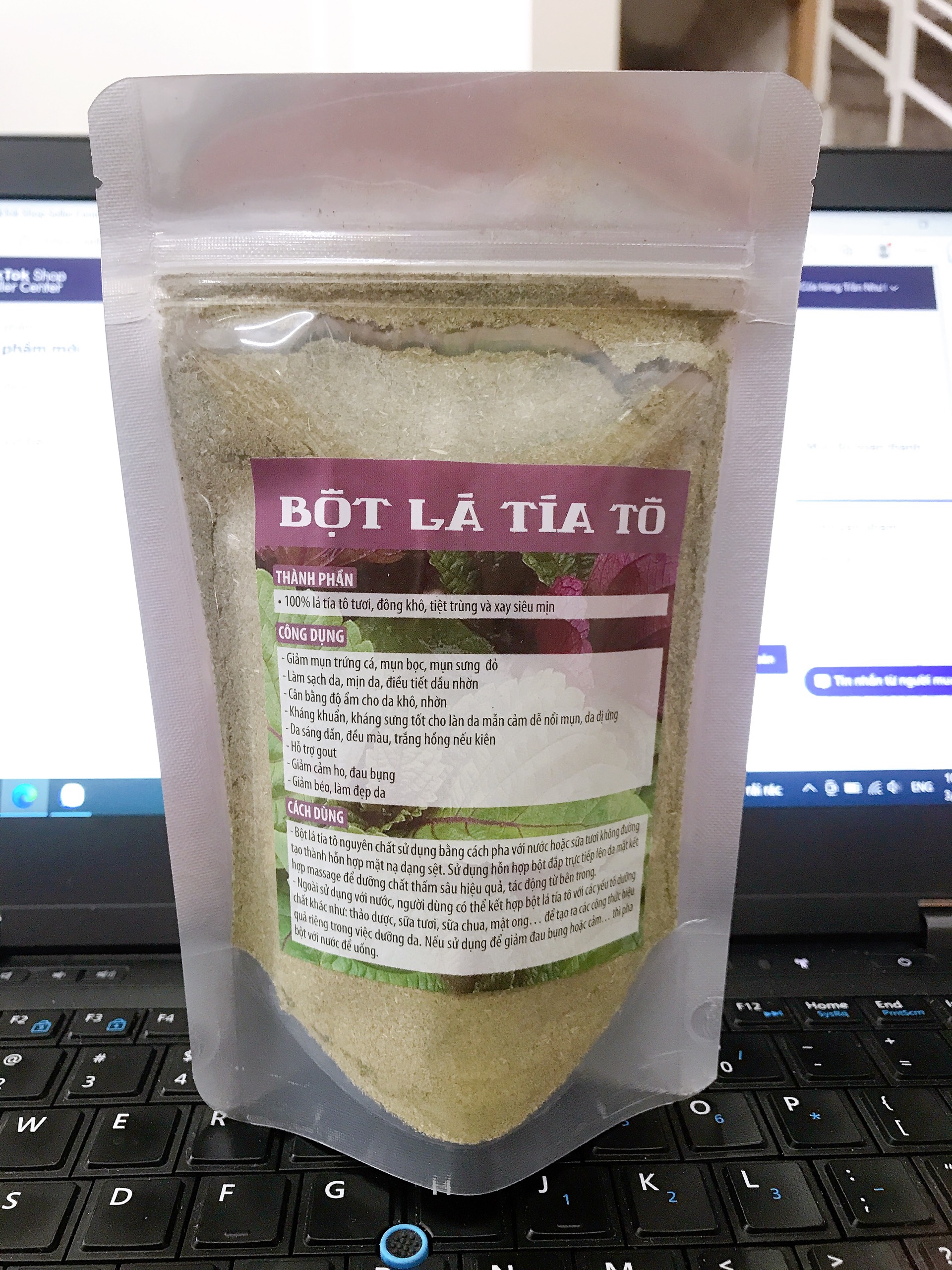 Bột mặt nạ tía tô trắng da