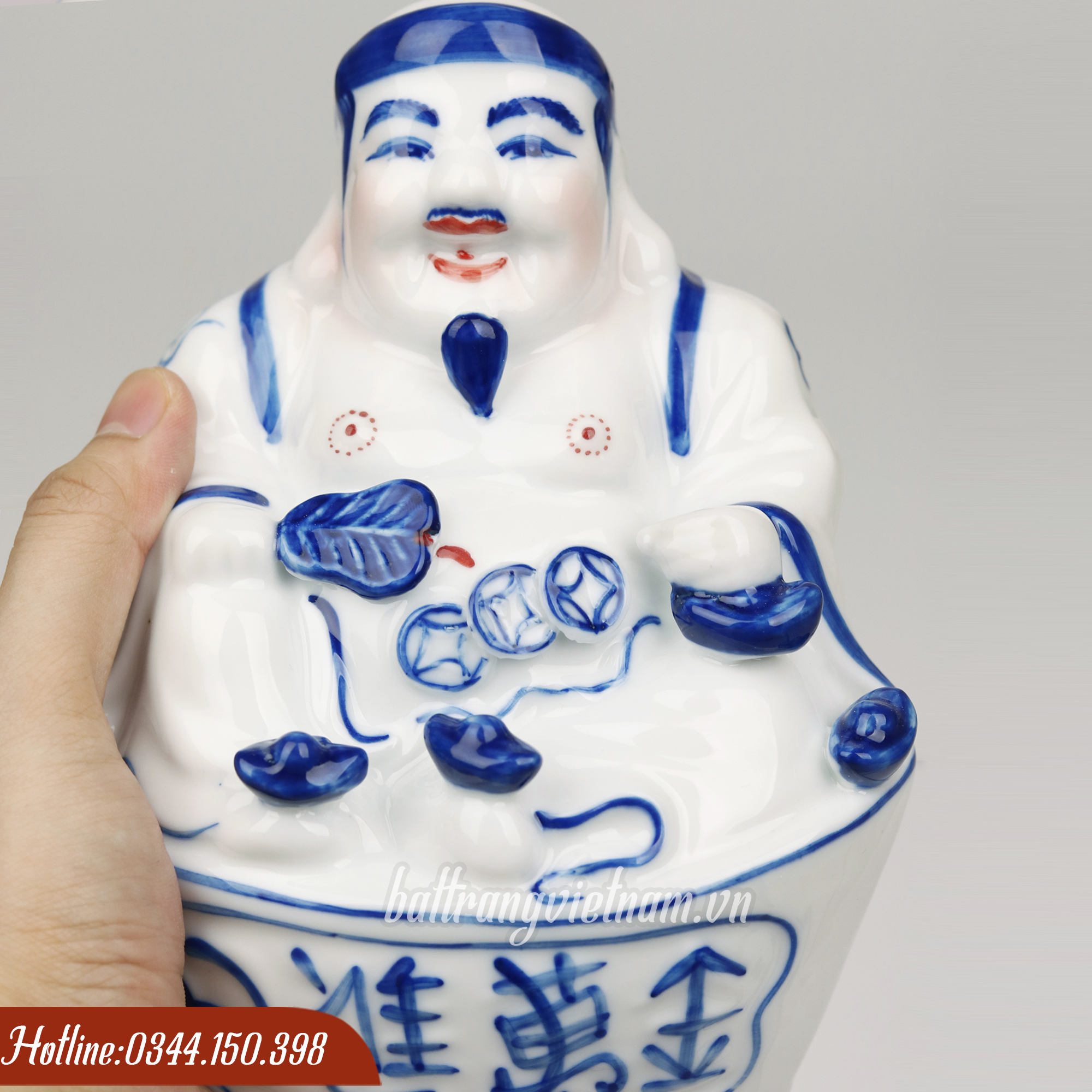 Tượng Thần Tài Thổ Địa gốm sứ Bát Tràng (Đôi)