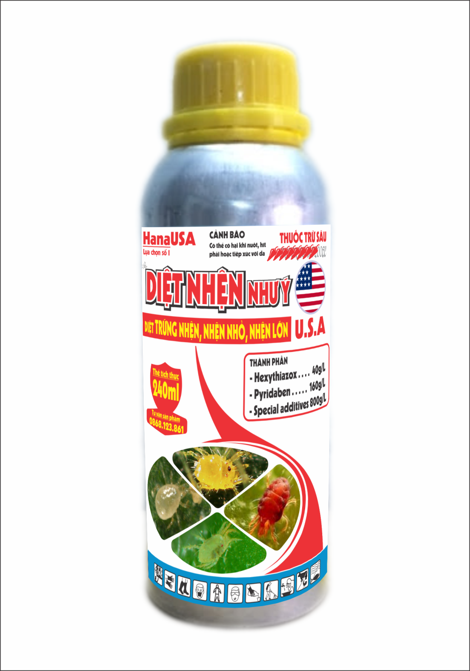 DIỆT NHỆN NHƯ Ý 240ml - Phòng trừ: Nhện đỏ, nhện vàng, nhện trắng