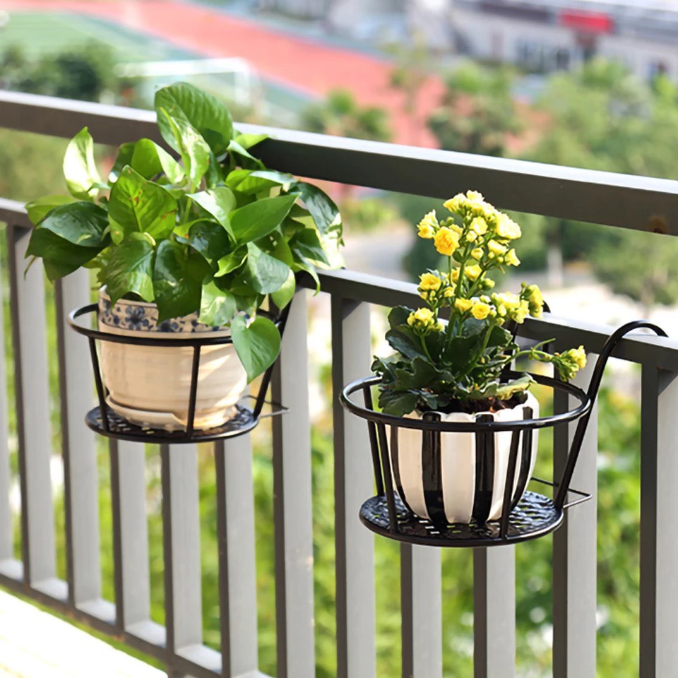 [Combo 3c] Giỏ Treo Hoa Ban Công, Giá Để Chậu Hoa Treo Ban Công , Kệ Để Chậu Hoa Treo Ban Công Bằng Thép Đen , Giá Để Chậu Hoa Treo Cửa Sổ