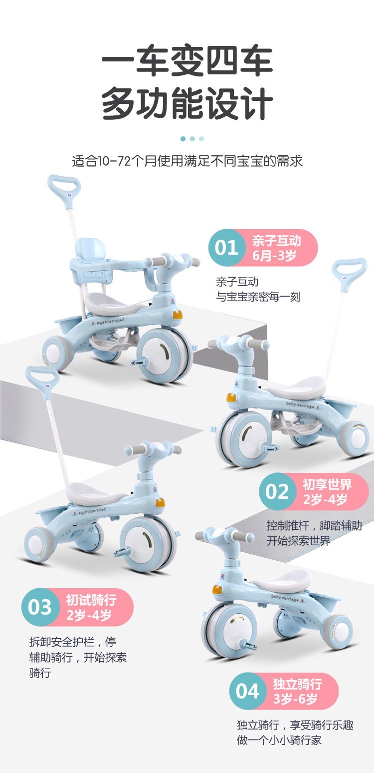 XE ĐẨY TRẺ EM 4 TRONG 1 MẪU 2020