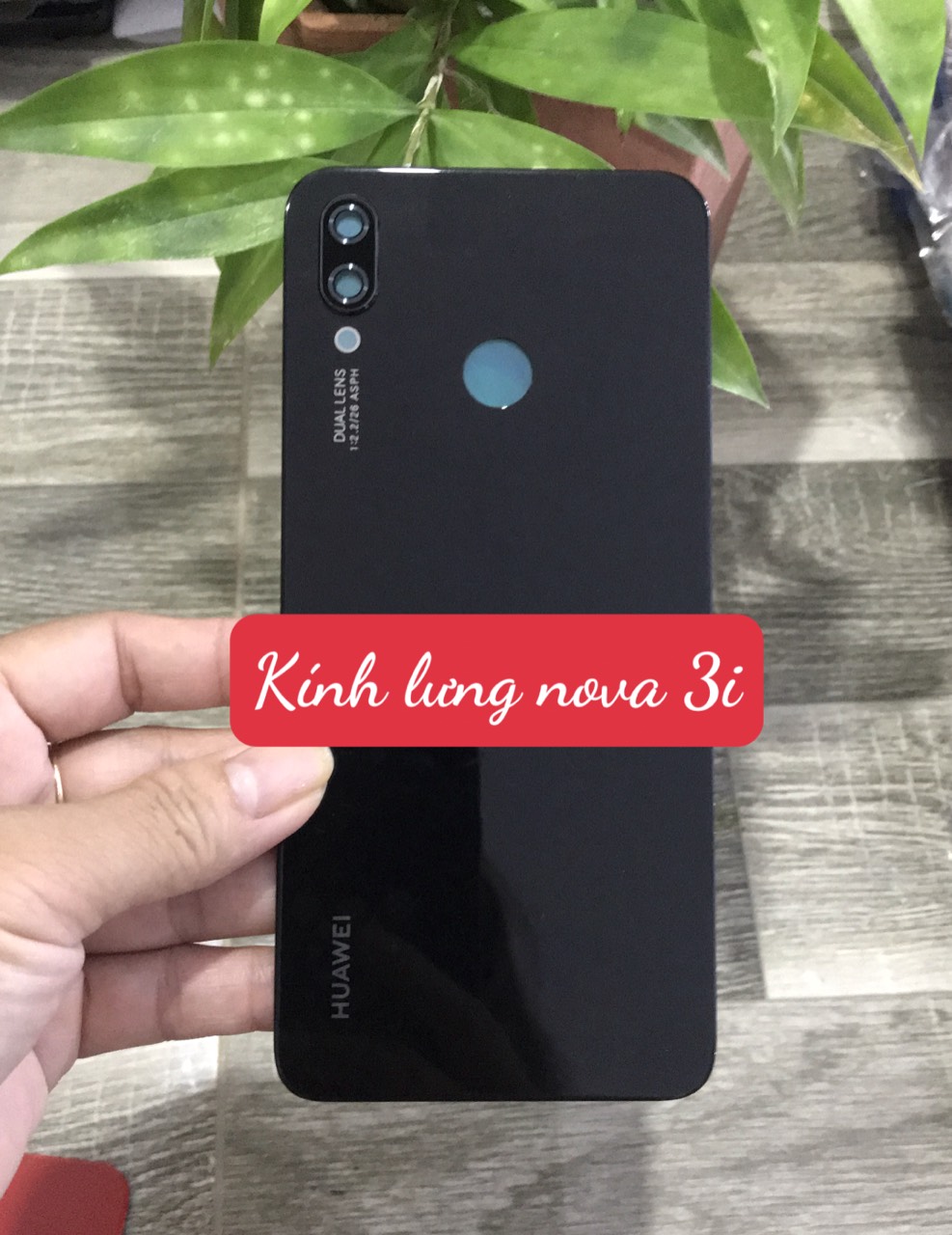 Nắp lưng bằng Kính Huawei Nova 3i (bằng kính kèm kính camera )