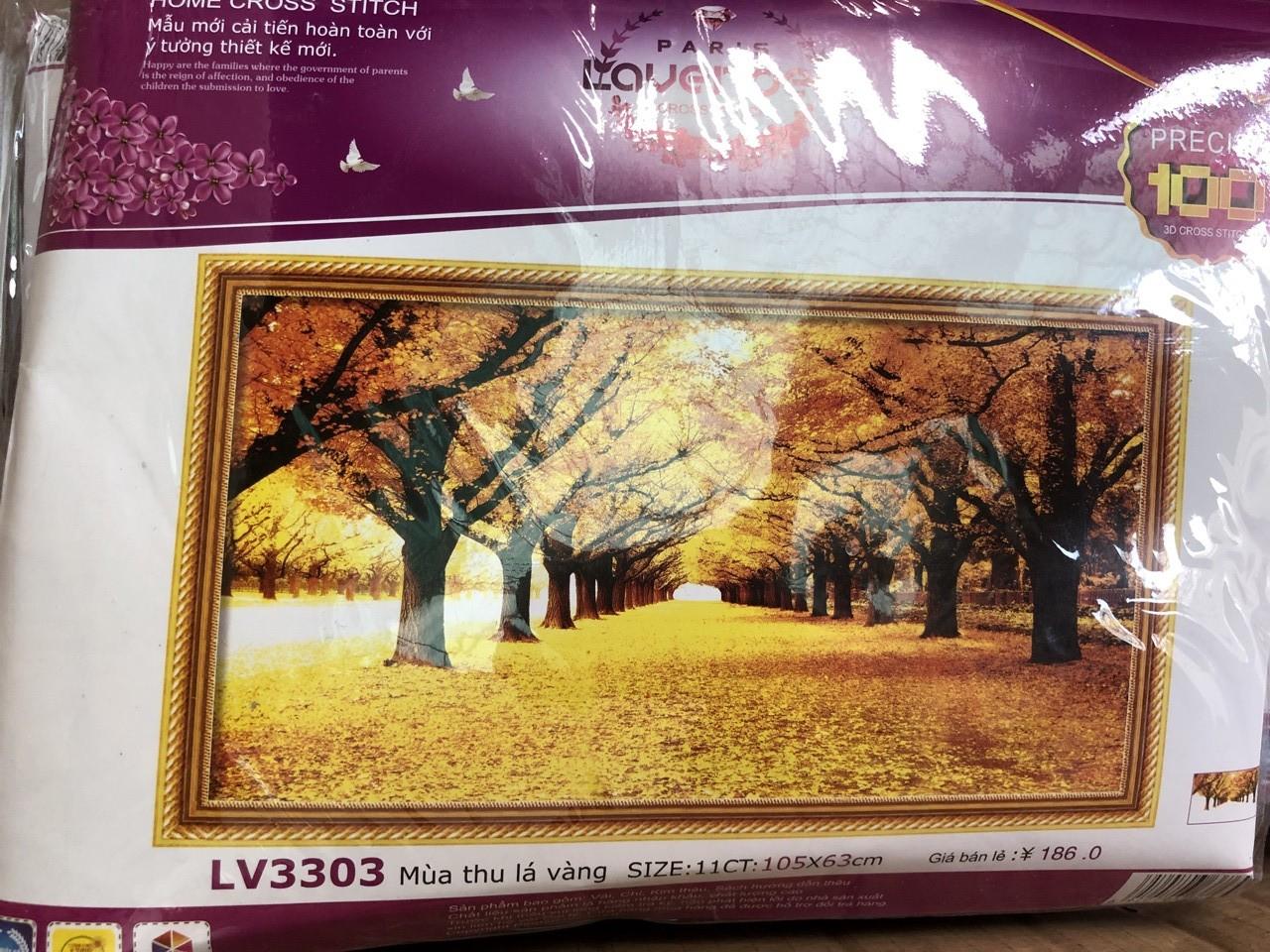 [HCM]Tranh thêu Mùa Thu Lá Vàng_lv3303_105*63cm